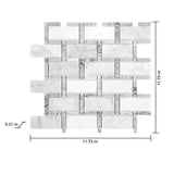 Satori Carrara Grigio 12-in x 12-in Polished Natural Stone Subway Mosaic Wall Tile (0.95-sq. ft/ Piece)