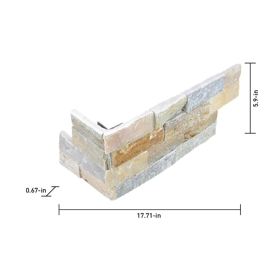 Satori 6-Pack Desert Quartz Ledgestone Corner 6-in x 18-in Natural Stone Wall Tile