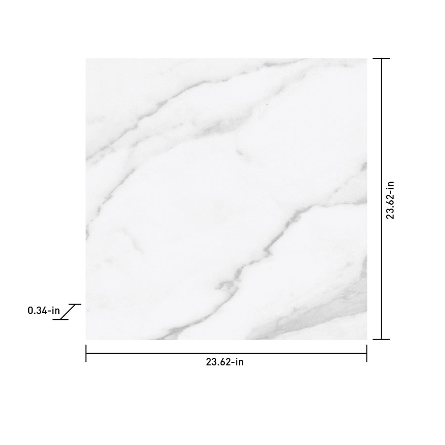 Satori Regent Statuario 24-in x 24-in Polished Porcelain Marble Look Floor and Wall Tile (3.87-sq. ft/ Piece)