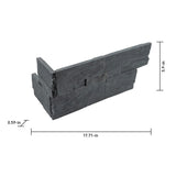 Satori Charcoal Ledgestone 6-in x 18-in Natural Stone Look Wall Tile (4.32-sq. ft/ Carton)