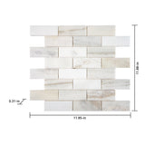 Satori Bianco Perla 12-in x 12-in Polished Natural Stone Look Mosaic Floor and Wall Tile (0.98-sq. ft/ Piece)
