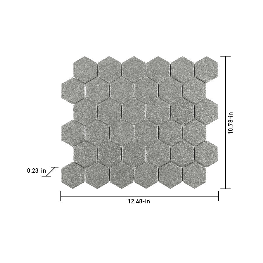 Satori Hudson Shadow 11-in x 12-in Unglazed Porcelain Hexagon Mosaic Floor and Wall Tile (0.93-sq. ft/ Piece)