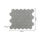 Satori Hudson Shadow 11-in x 12-in Unglazed Porcelain Hexagon Mosaic Floor and Wall Tile (0.93-sq. ft/ Piece)