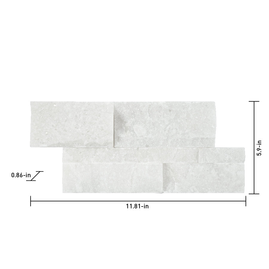 Satori Northern Arctic Ledgestone 6-in x 12-in Natural Stone Marble Look Wall Tile (0.48-sq. ft/ Piece)