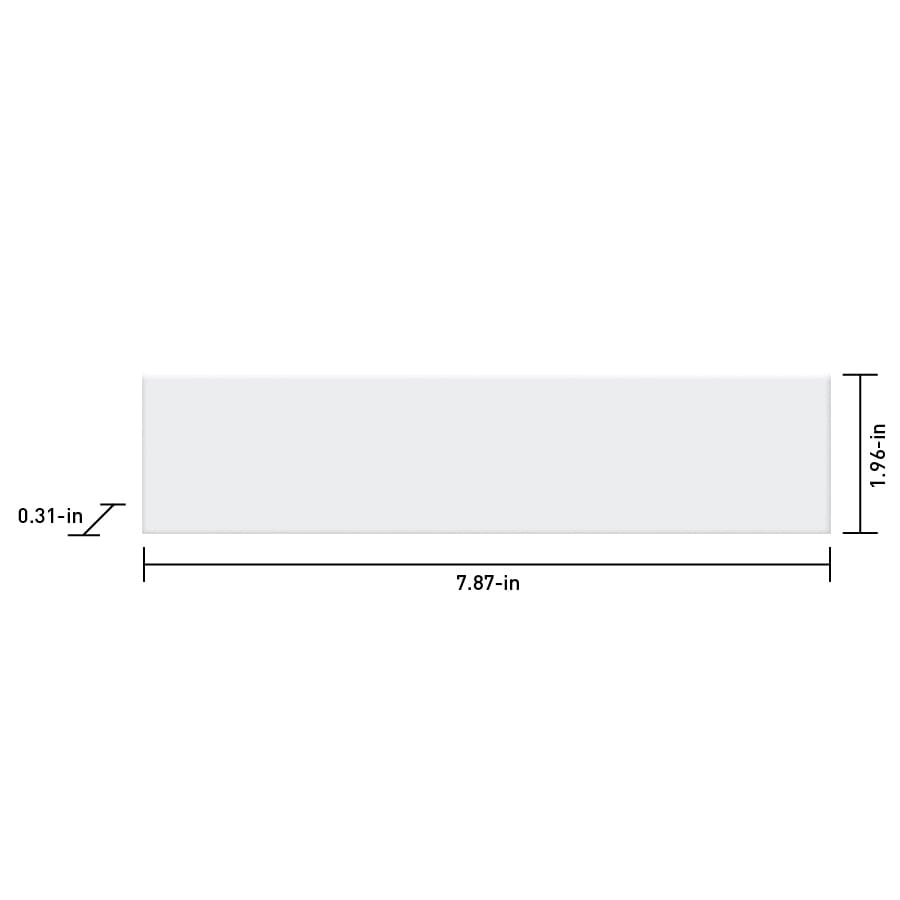 Satori Hudson Brilliant White Glossy Bullnose 2-in x 8-in Glossy Ceramic Wall Tile (0.1-sq ft per piece)