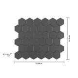 Satori Carbon 11-in x 12-in Matte Porcelain Hexagon Mosaic Floor and Wall Tile (0.9-sq. ft/ Piece)