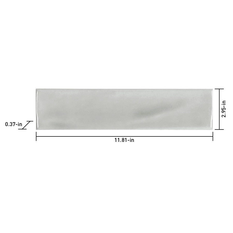 Satori Avenue 3 x 12 in Slate Gray Glossy Pressed Ceramic Wall Tile