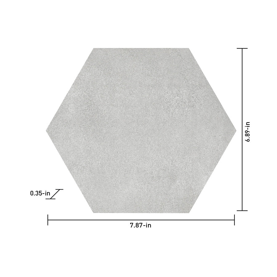 Satori Nouveau Greige 7-in x 8-in Matte Porcelain Encaustic Hexagon Floor and Wall Tile (0.28-sq. ft/ Piece)