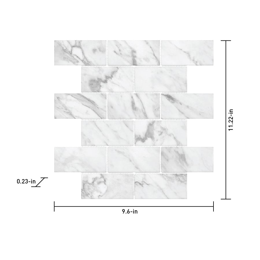 Satori Regent Carrara 10-in x 11-in Matte Porcelain Marble Look Mosaic Floor and Wall Tile (0.75-sq. ft/ Piece)