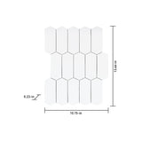 Satori Hudson Brilliant White Picket 12-in x 12-in Glossy Porcelain Mosaic Wall Tile