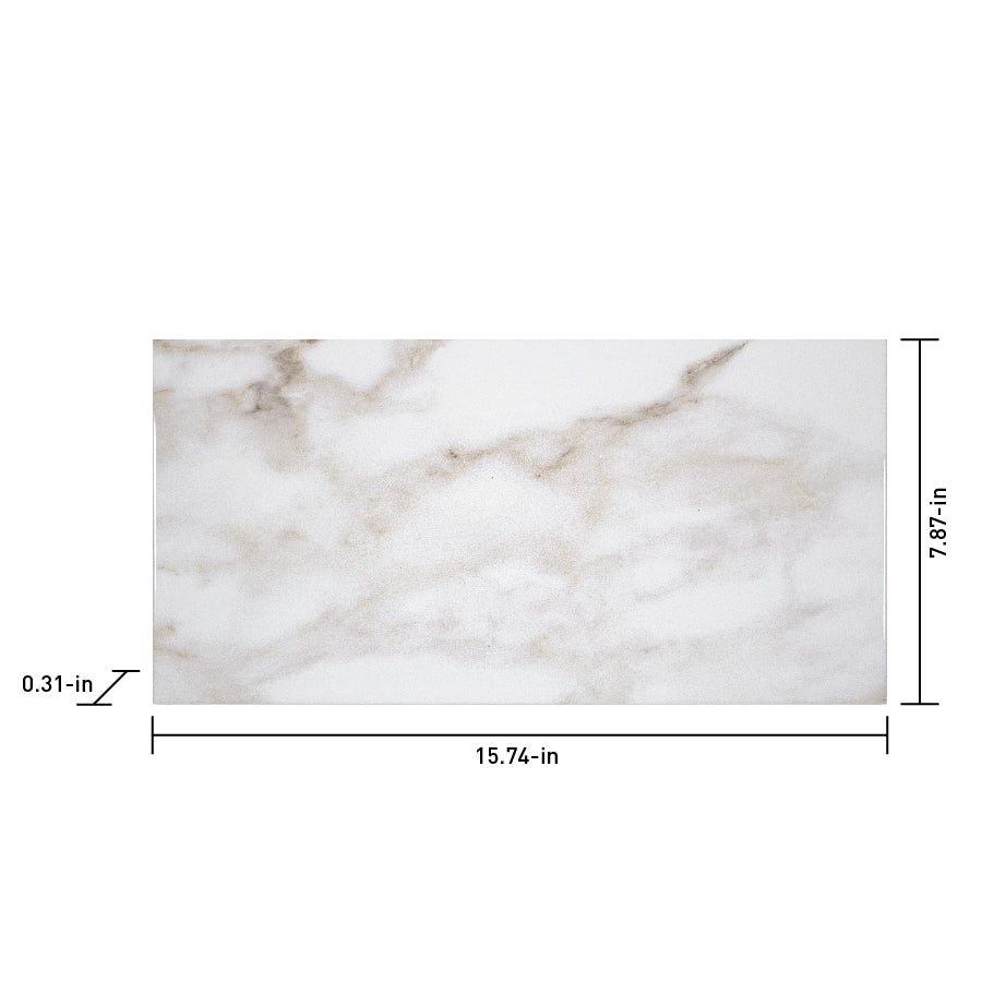Satori Regent Calacatta 8-in x 16-in Glossy Ceramic Marble Look Wall Tile (0.86-sq. ft/ Piece)