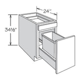 allen + roth Aveley 15-in W x 34.5-in H x 24-in D Linen 1-Drawer Pull-out Wastebasket Base Fully Assembled Cabinet (Flat Panel Shaker Style)