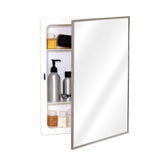 Project Source 16.13-in x 20.13-in Surface/Recessed Mount Stainless Steel Mirrored Medicine Cabinet