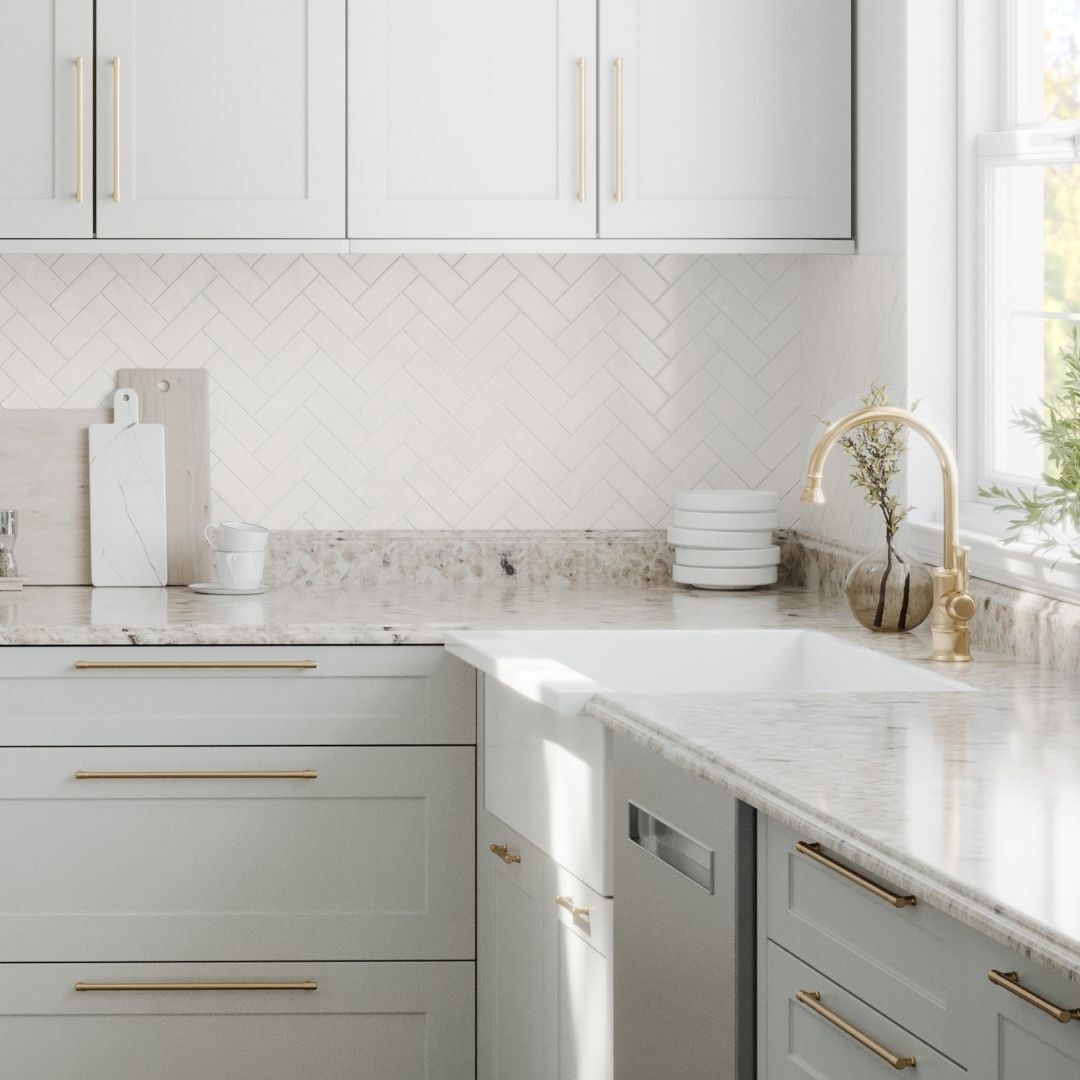 VT Dimensions Formica 10-ft Ouro Romano Etchings Left-Hand Miter-Cut Laminate Kitchen Countertop with Integrated Backsplash