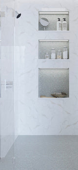 Apollo Tile (Sample) White 4-in x 4-in Glossy Glass Diamond Stone Look Floor and Wall Tile