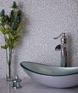 Apollo Tile (Sample) White 4-in x 4-in Glossy Glass Diamond Stone Look Floor and Wall Tile