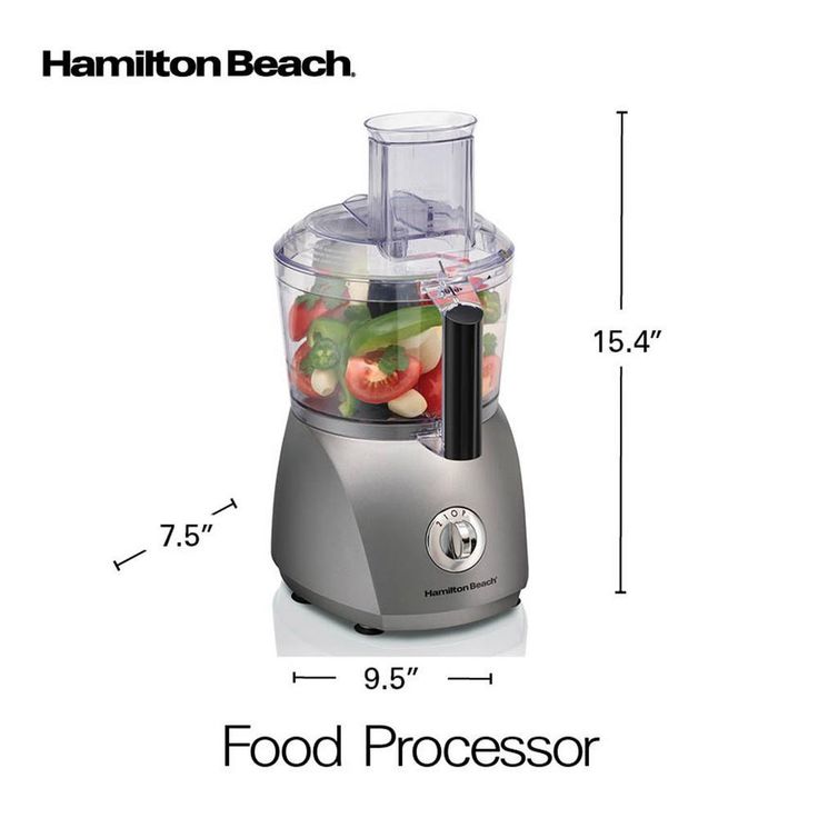 10-Cup 3-Speed Grey Food Processor with 6 Functions