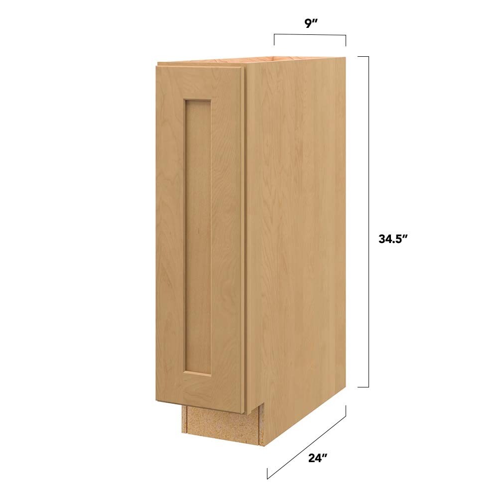 allen + roth Innsbrook 9-in W x 34.5-in H x 24-in D Rye Base Fully Assembled Cabinet (Flat Panel Shaker Door Style)
