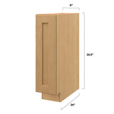 allen + roth Innsbrook 9-in W x 34.5-in H x 24-in D Rye Base Fully Assembled Cabinet (Flat Panel Shaker Door Style)