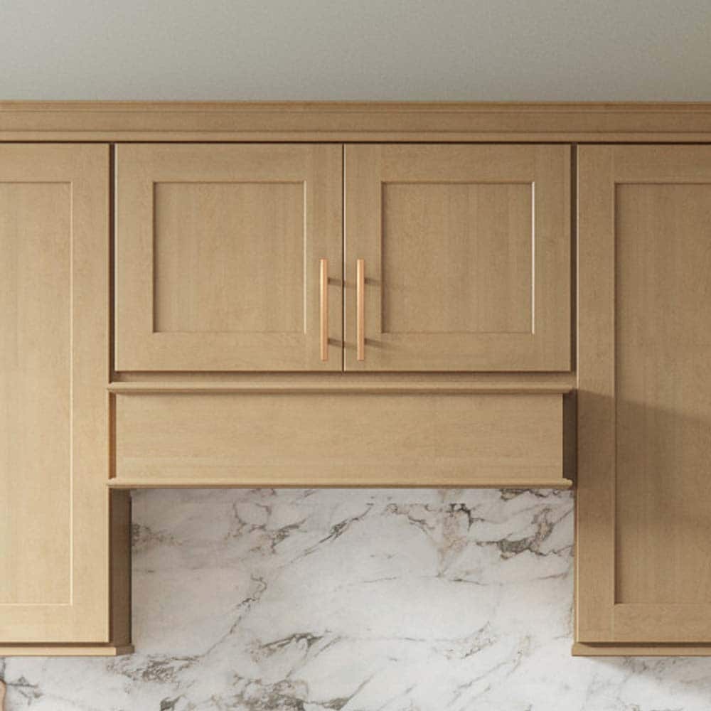 allen + roth Innsbrook 36-in W x 20.625-in H x 12-in D Rye Wall Fully Assembled Cabinet (Flat Panel Shaker Door Style)