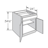allen + roth Aveley 24-in W x 34.5-in H x 24-in D Linen 1-Drawer Base Fully Assembled Cabinet (Flat Panel Shaker Style)
