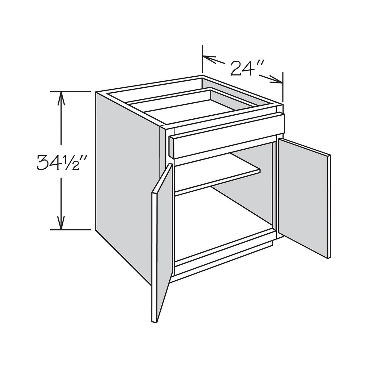 allen + roth McKeller 30-in W x 34.5-in H x 24-in D Linen 1-Drawer Base Fully Assembled Cabinet (Flat Panel Mitered Style)