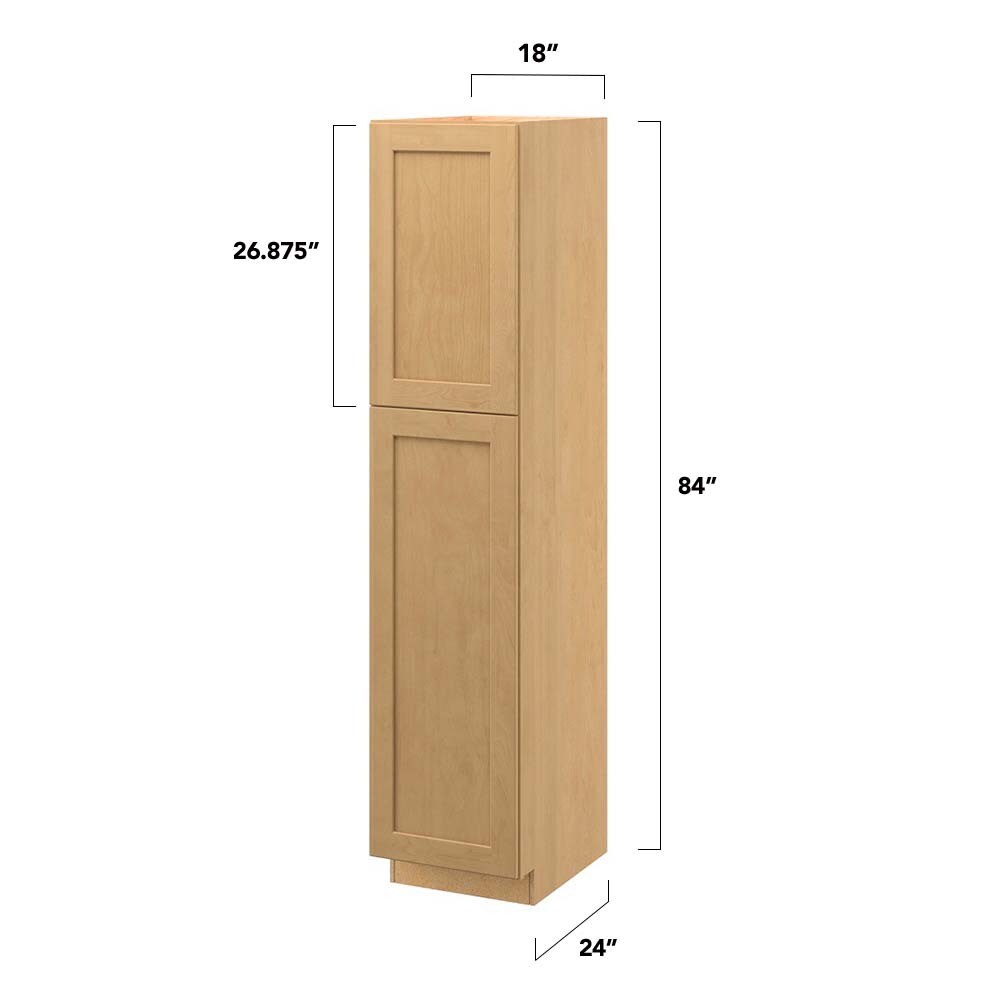 allen + roth Innsbrook 18-in W x 84-in H x 24-in D Rye Pantry Fully Assembled Cabinet (Flat Panel Shaker Door Style)
