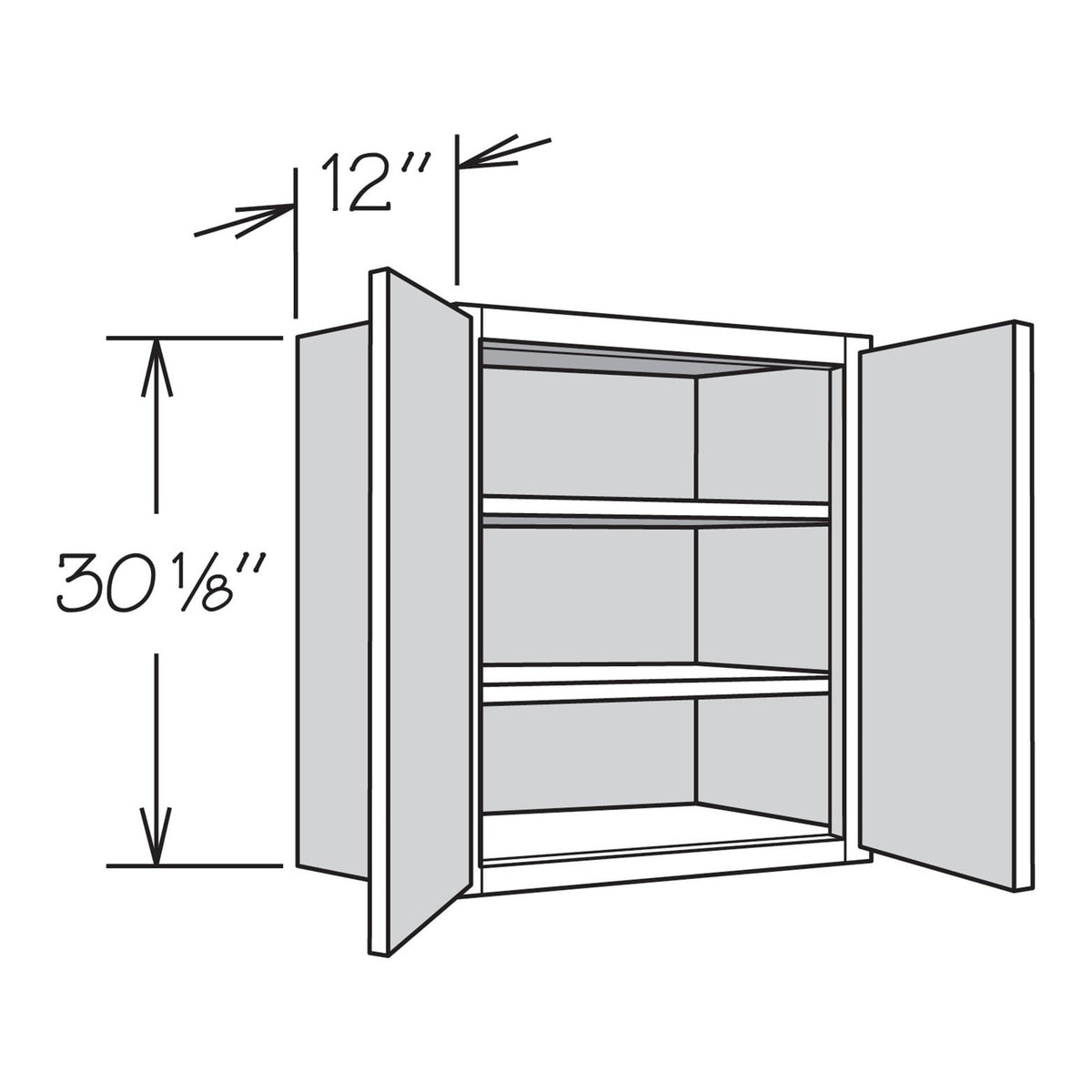 allen + roth Aveley 36-in W x 30.125-in H x 12-in D Linen Wall Fully Assembled Cabinet (Flat Panel Shaker Door Style)