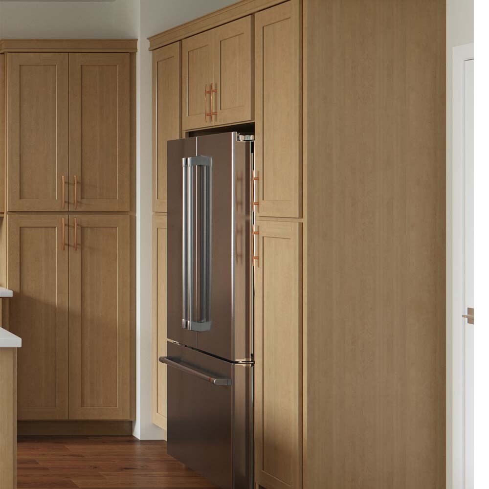 allen + roth Innsbrook 30-in W x 12.125-in H x 24-in D Rye Wall Fully Assembled Cabinet (Flat Panel Shaker Door Style)