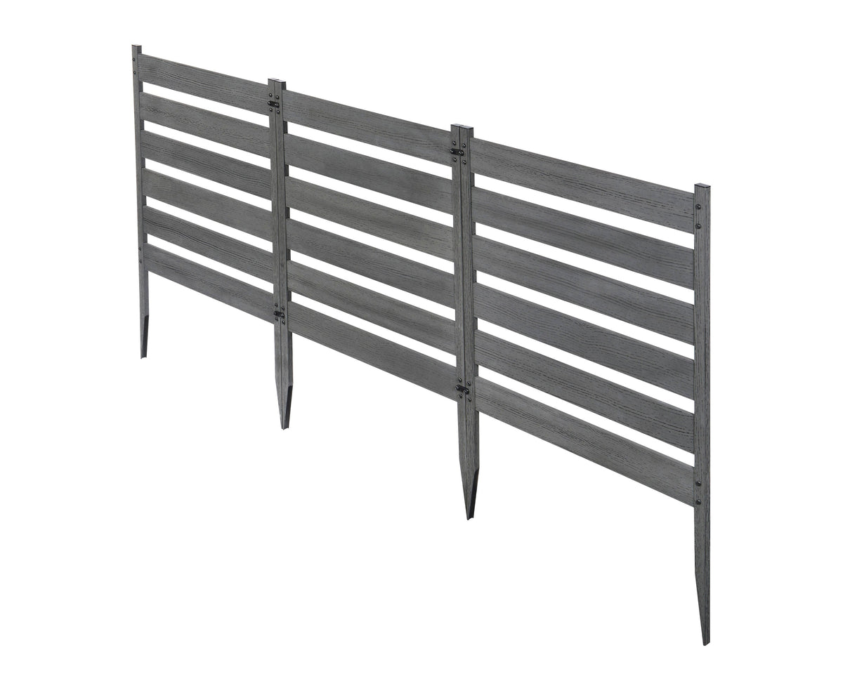 Zippity Outdoor Products Maui 3 Panels 2-ft H x 2-ft W Charcoal Vinyl Square-top Fence Panel No Dig (Unassembled)