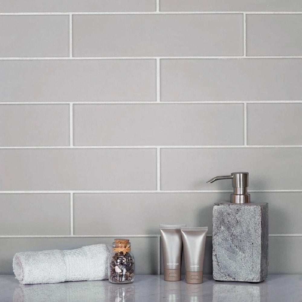 Apollo Tile Gray 3-in x 12-in Matte Glass Brick Subway Wall Tile (5-sq. ft/ Carton)