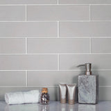 Apollo Tile Gray 3-in x 12-in Matte Glass Brick Subway Wall Tile (5-sq. ft/ Carton)