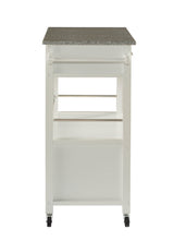 Linon White Wood Base with Mdf Granite Top Rolling Kitchen Cart (27-in x 18-in x 36-in)