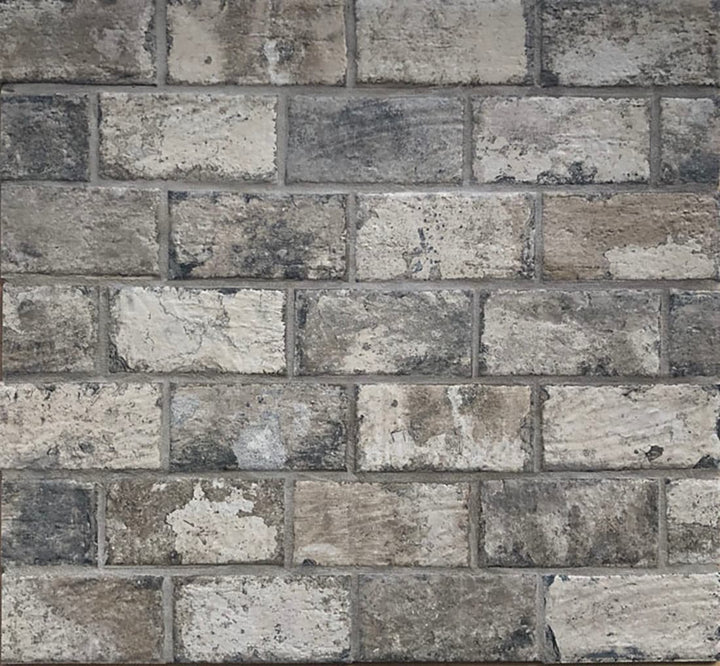 allen + roth Broadmeadow Brick Grey Grey 4-in x 8-in Glazed Porcelain Floor and Wall Tile product image
