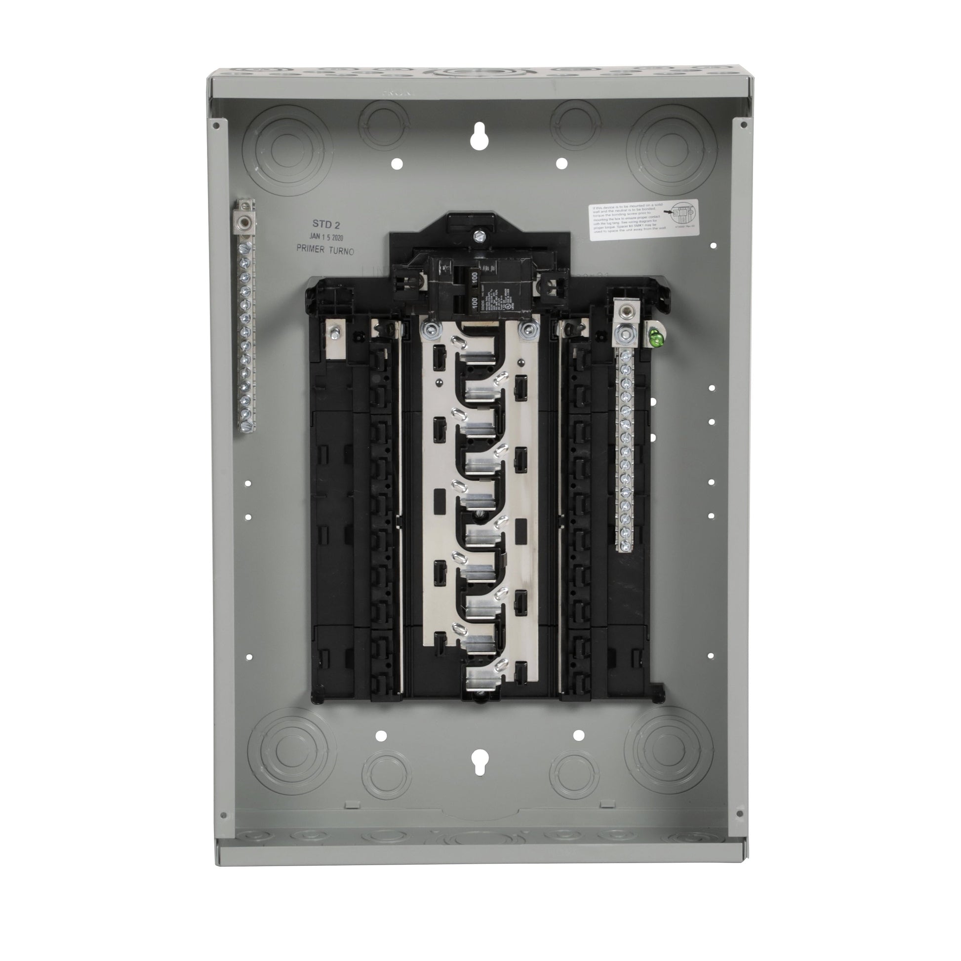 Siemens SN 100-Amp 20-space load center - angle view