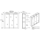 Ventura 30 in. W x 30 in. H x 6 in. D Framed Tri-View Surface-Mount Bathroom Medicine Cabinet in Espresso