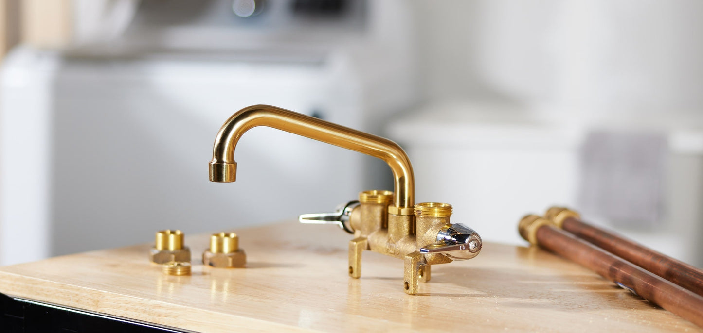 Project Source Rough Brass 2-handle Deck-mount Utility Faucet