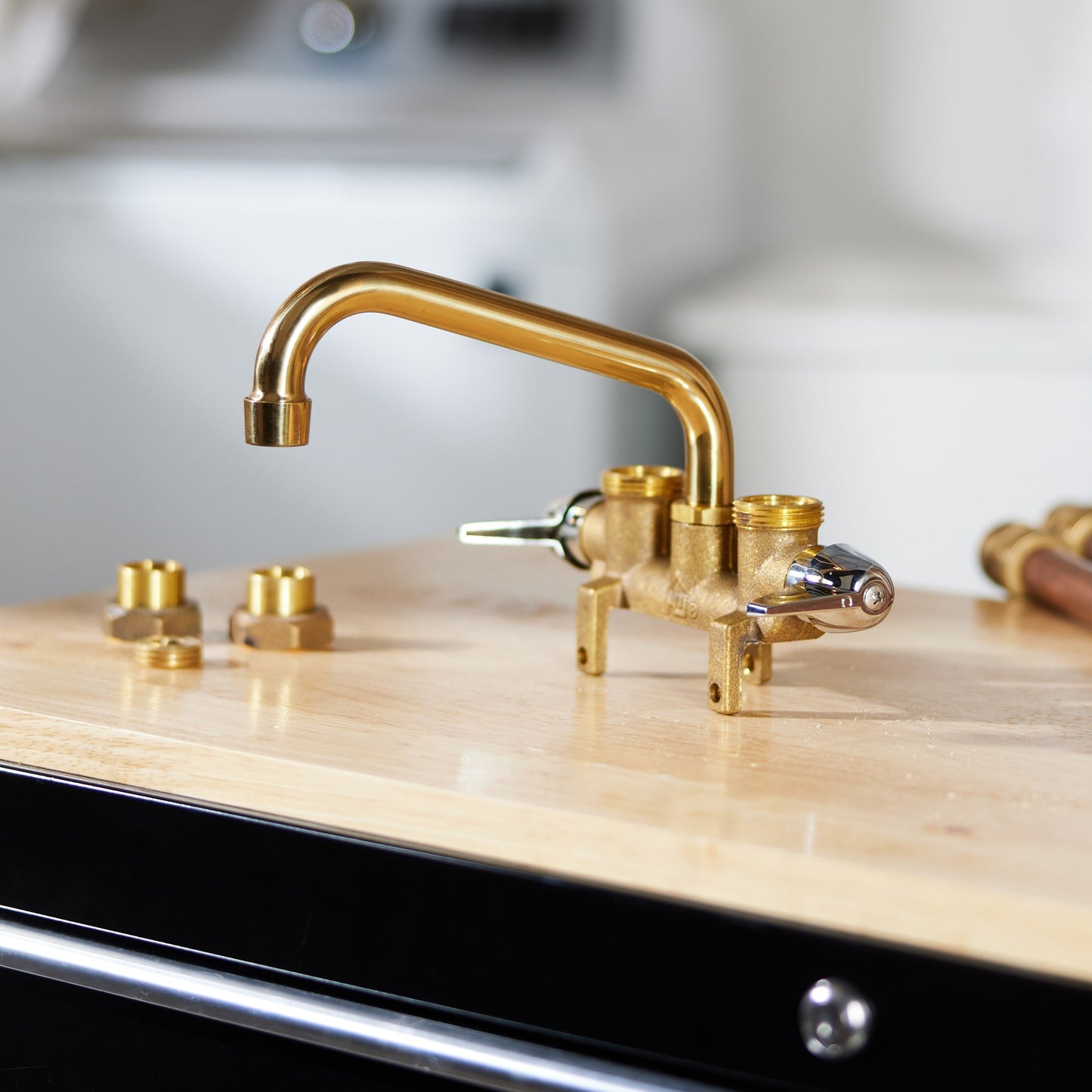 Project Source Rough Brass 2-handle Deck-mount Utility Faucet