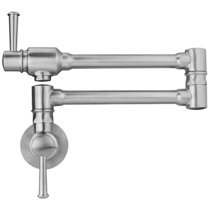 Ticor Andorra Stainless Steel 2-Handle Wall-Mount Pot Filler Handle Kitchen Faucet