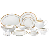 24-Piece Formal Gold Border Porcelain Dinnerware Set (Service for 4)