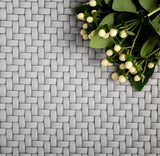 Apollo Tile (Sample) Alabaster Gray 4-in x 4-in Matte Marble Basketweave Patterned Wall Tile