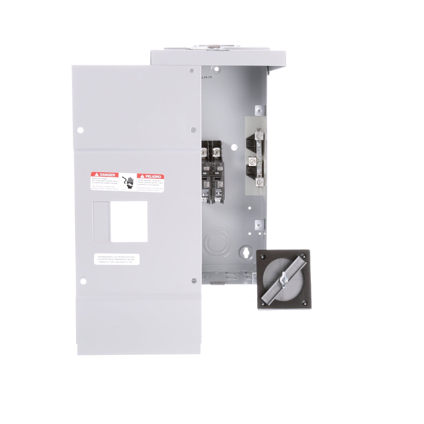 Siemens EQ 100-Amp 2-space load center - side view