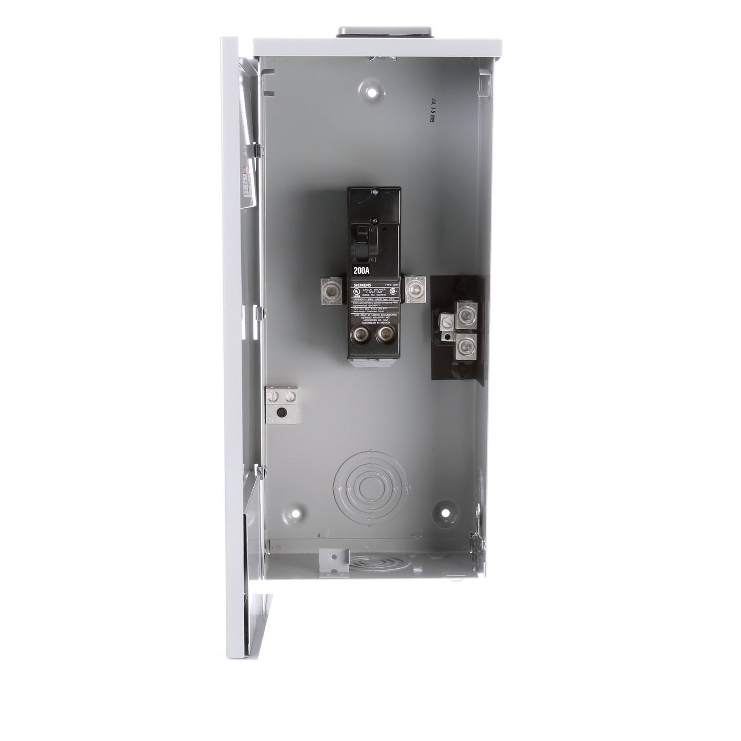 Siemens EQ 200-Amp 2-space load center - side view