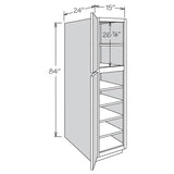 allen + roth Aveley 15-in W x 84-in H x 24-in D Linen Pantry Fully Assembled Cabinet (Flat Panel Shaker Door Style)