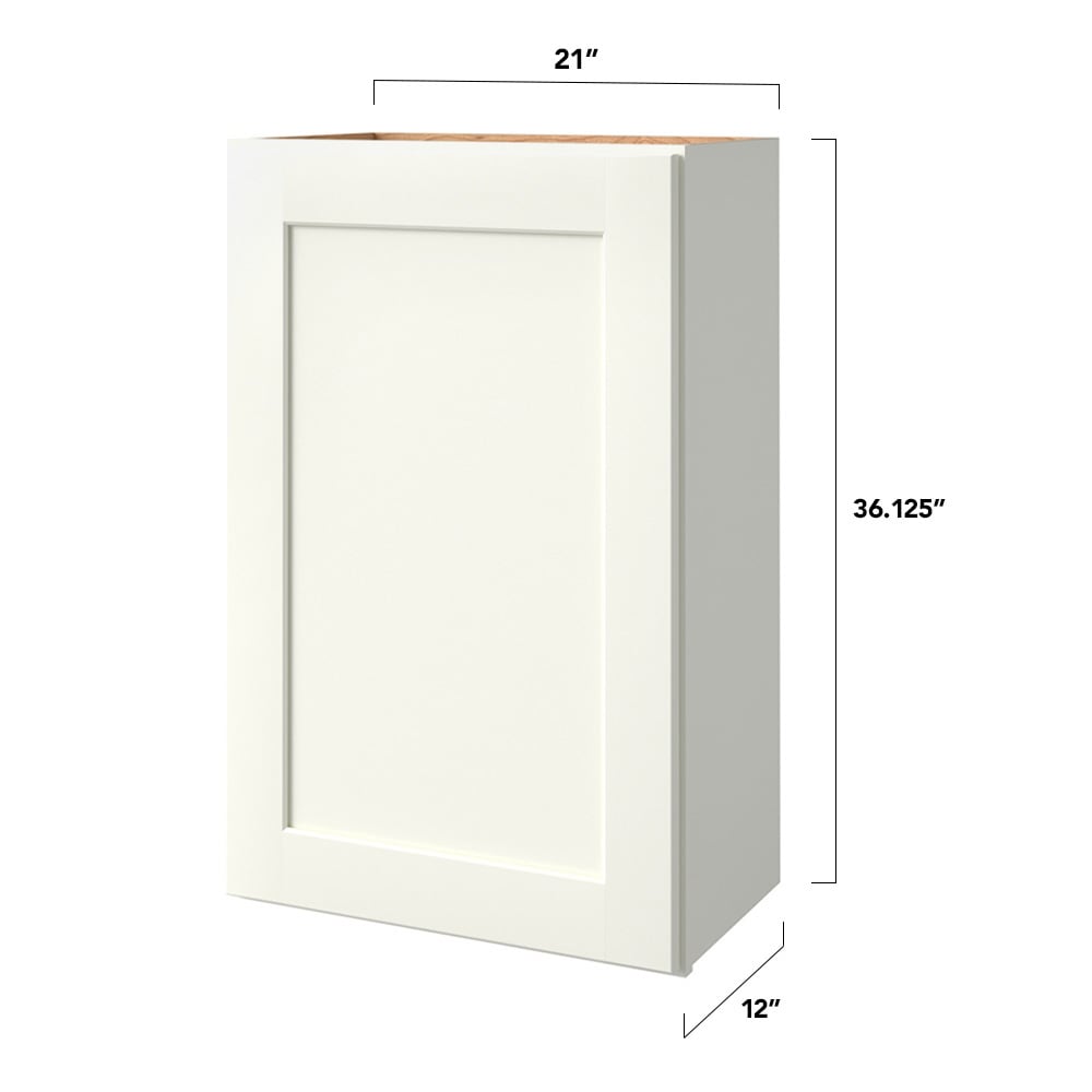 allen + roth Aveley 21-in W x 36.125-in H x 12-in D Linen Wall Fully Assembled Cabinet (Flat Panel Shaker Door Style)