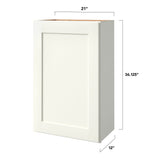 allen + roth Aveley 21-in W x 36.125-in H x 12-in D Linen Wall Fully Assembled Cabinet (Flat Panel Shaker Door Style)