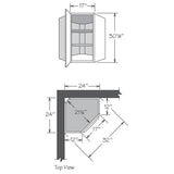 allen + roth Pattingham 24-in W x 30-in H x 12-in D Harbor Diagonal Corner Wall Fully Assembled Cabinet (Raised Panel Square Style)