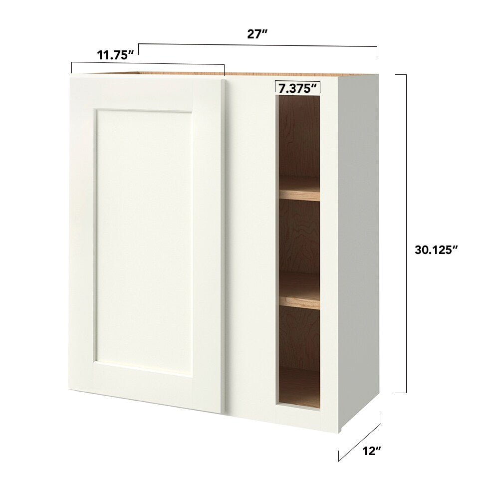 allen + roth Aveley 27-in W x 30.125-in H x 12-in D Linen Blind Corner Wall Fully Assembled Cabinet (Flat Panel Shaker Style)