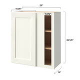 allen + roth Aveley 27-in W x 30.125-in H x 12-in D Linen Blind Corner Wall Fully Assembled Cabinet (Flat Panel Shaker Style)