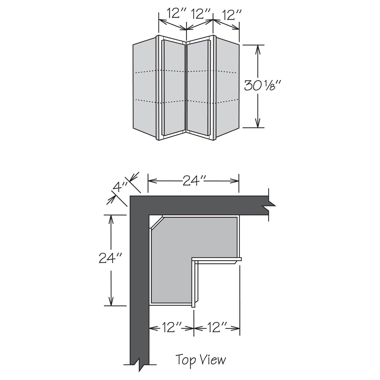 allen + roth McKeller 24-in W x 30.125-in H x 12-in D Linen Diagonal Corner Wall Fully Assembled Cabinet (Flat Panel Square Style)